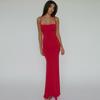 Lente Dames Sexy Slanke Mouwloze Halter Jurken met Effen Kleur
