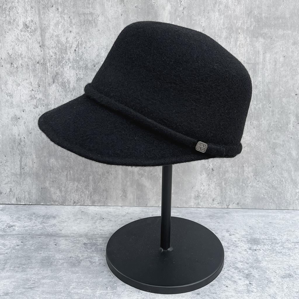 Simple Wool Blended Flat-top Equestrian Hat Women's Autumn and Winter Warm Knight Hat Fashionable Face Small High Version Han Fan Top Hat