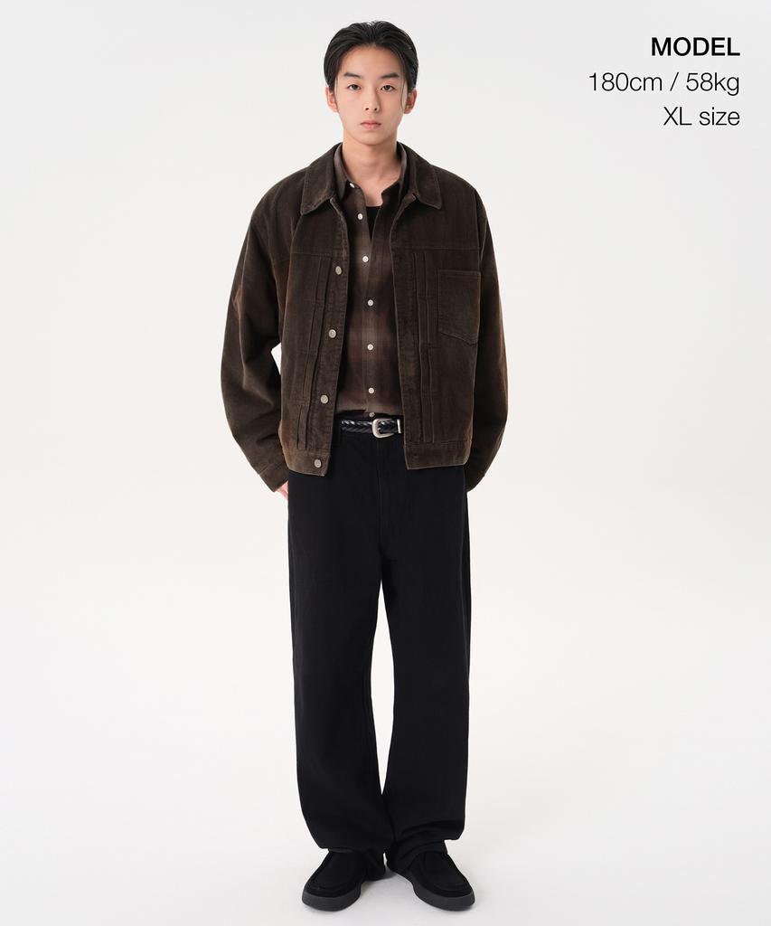 Musinsa Standard Faded 8W Corduroy Trucker Jacket [Dark Brown]