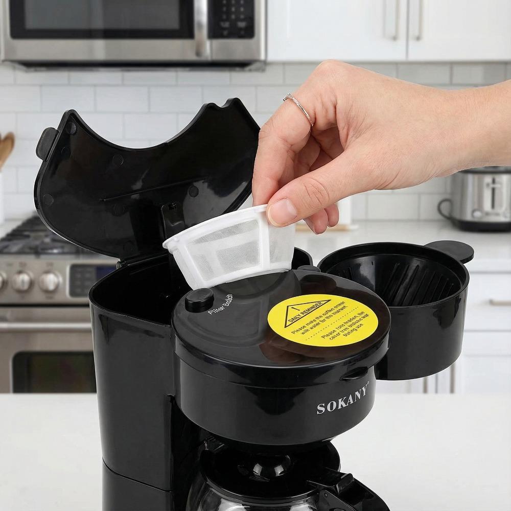 Kompakte 600ml Filterkaffeemaschine 6 Tassen Kapazität für den Heimgebrauch Inklusive Permanentfilter 450W