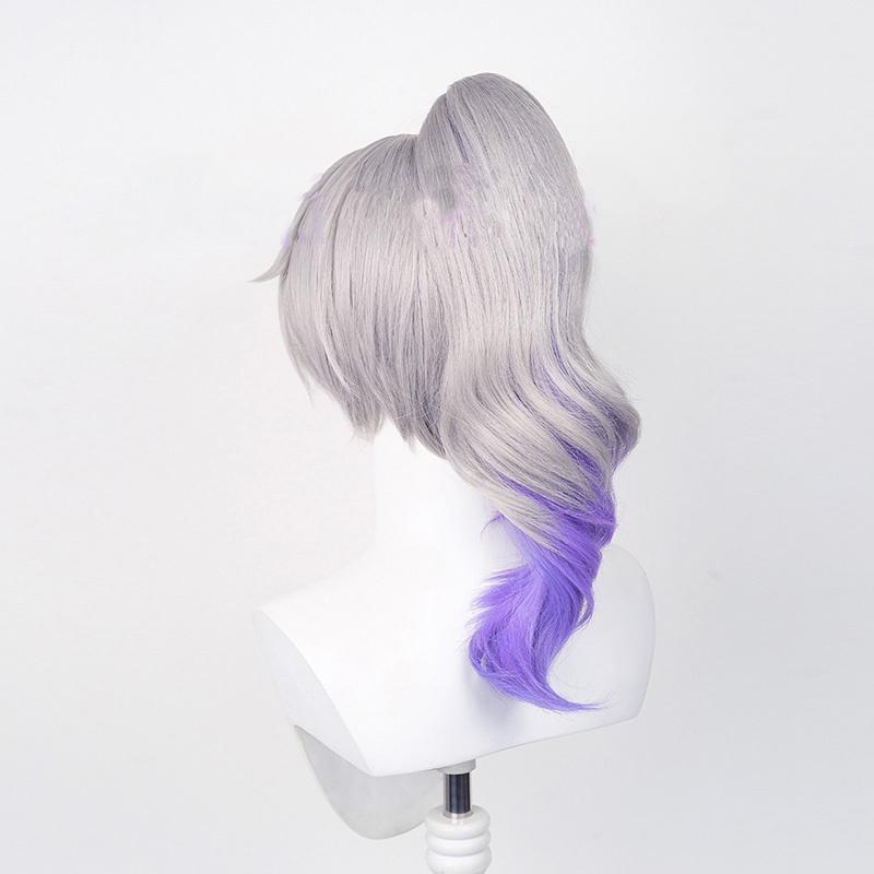 Silberne Wolf Cosplay Perücke Mittellang, Handgeknüpft Mit Hochtemperaturfaser
