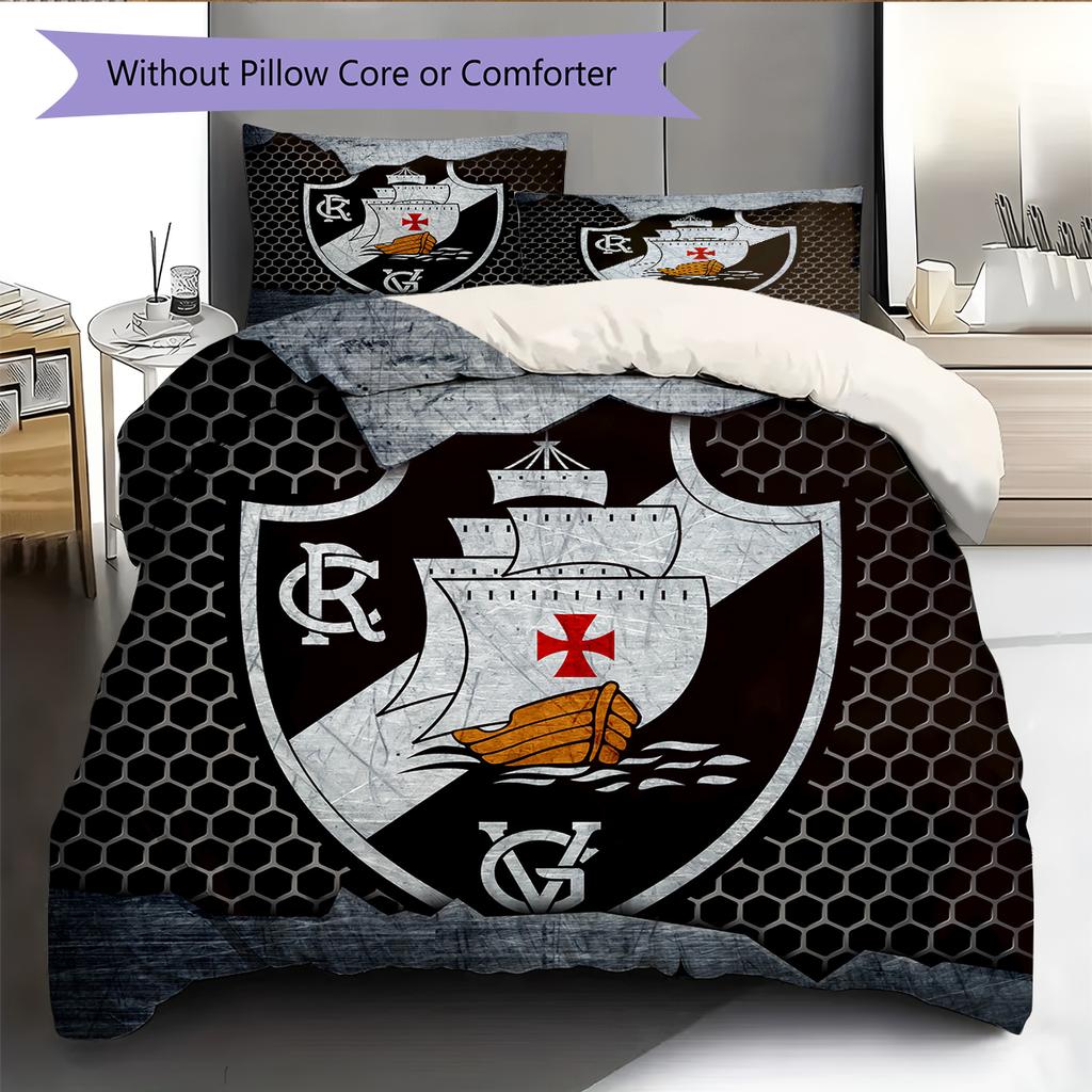 CR Vasco da Gama Pattern Bedding Home Decoration Birthday Gift (1 * duvet cover + 2 * pillowcase, without core)
