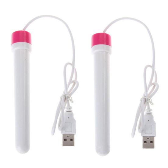 Yousheng 2Pcs USB Heating Rods Safe Warm Stimulation Convenient Unique Warmer Sticks for Men's Masturbation Cup