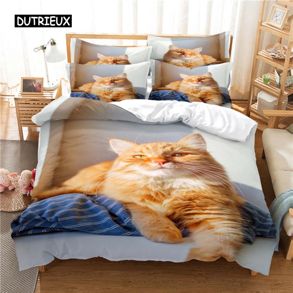 Lovely Cat Bedding Set Duvet Cover Set 3d Bedding Digital Printing Bed Linen Queen Size Bedding Set Fashion Design