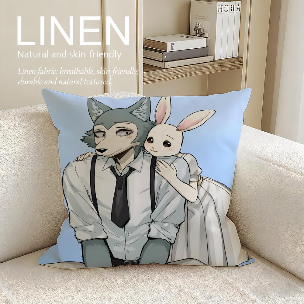 Anime BEASTARS Kissenbezug Kissenhülle Set Stk x x Atmungsaktiv Waschbar Sofakissenbezug
