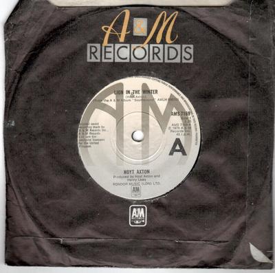 Płyta 7-calowa HOYT AXTON - Lion In The Winter AMS7169 A&M Records 1975 UK Folk Używana