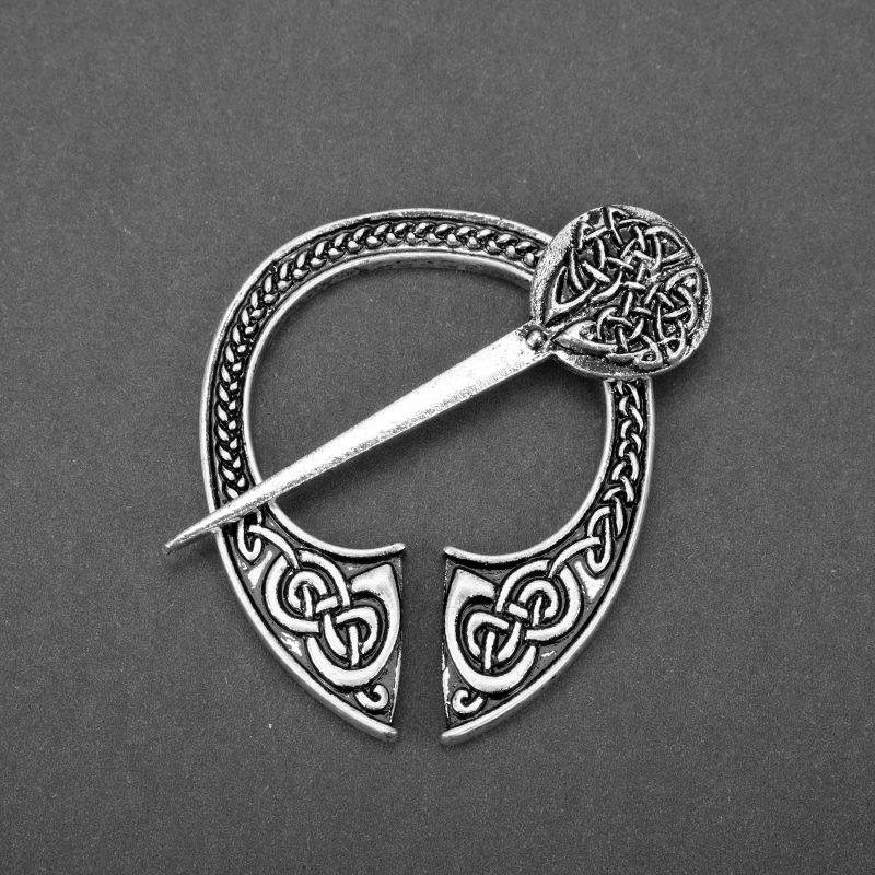 

Vintage Celtic Knot Metal Brooch Viking Shawl Scarf Pin Badge античный серебряного