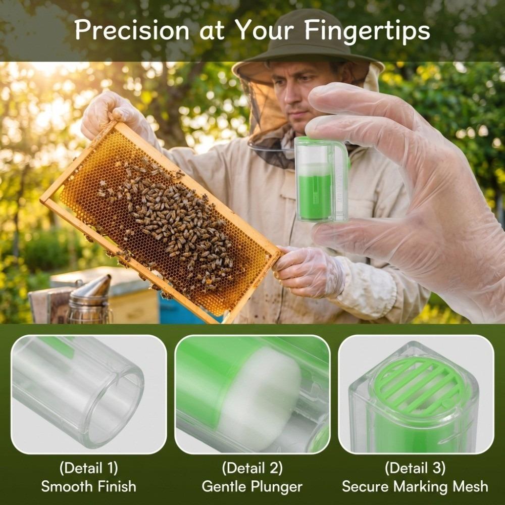

3Pcs Plastic Queen Bee Marking Cage Durable Bee Queen Marking Catcher Beekeeping зелёный