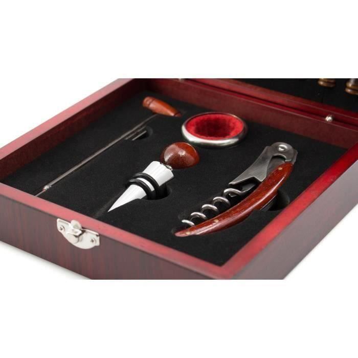 Ensemble d'Accessoires à Vin et Échecs (5 pcs) 149647 - couleur:Marron