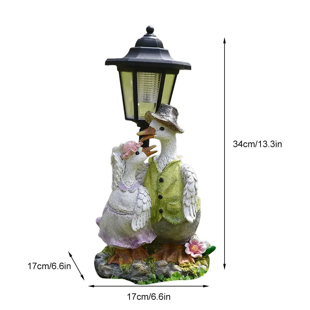 Solar Hexagonal Garden Lamp Resin Cute Figurine Light Animal/ Child/ Gnome Decorative Lamp Lawn Courtyard Garden Decoration