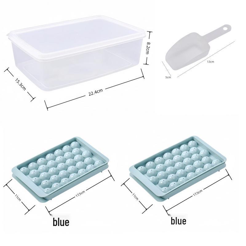 Spherical Ice Cube Tray with Lid for Ice Hockey - Makes 33 Cubes