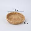 Multipurpose Rattan Storage Tray Round Wicker Basket Handwoven Storage Basket  Snack Presentation