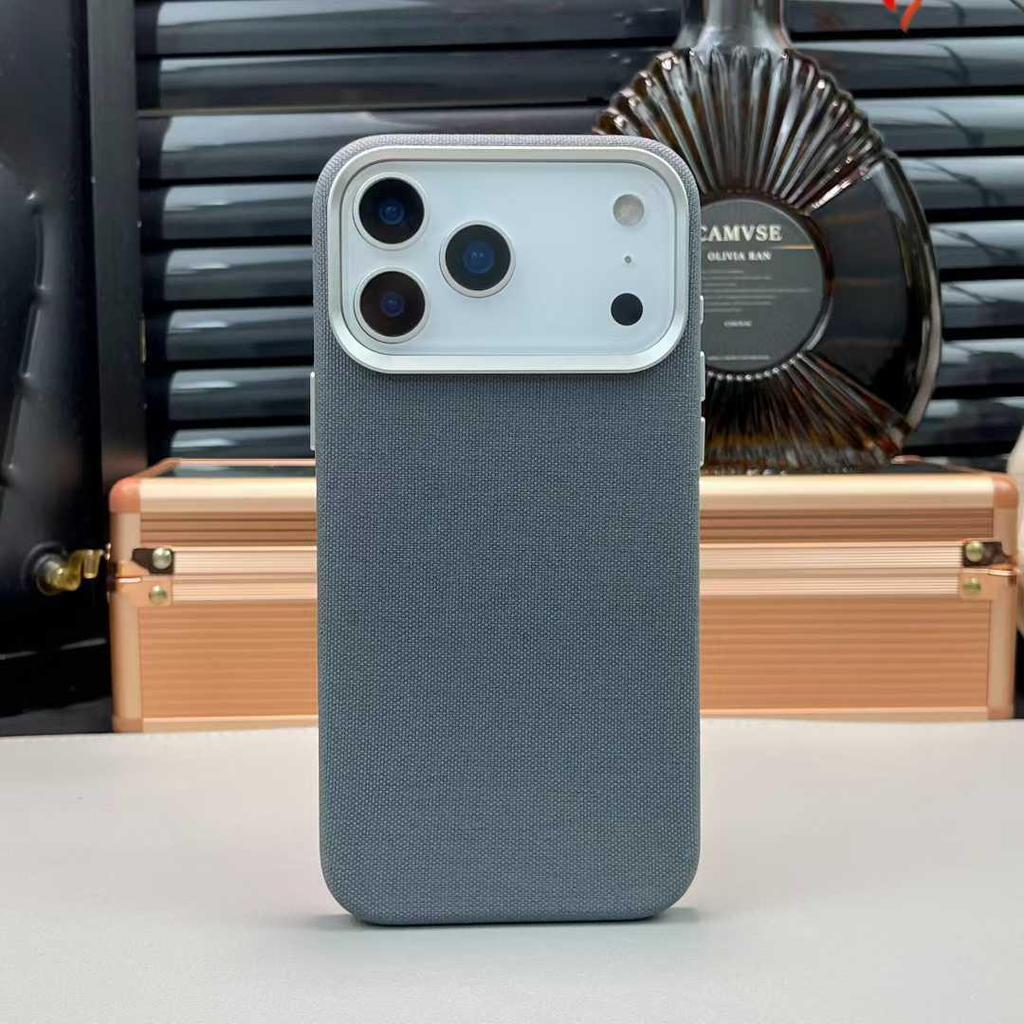 iPhone 17 Pro Max Case: Solid Color Fabric Texture, Ballistic Nylon, Magnetic Absorption, Drop Protection Cover.