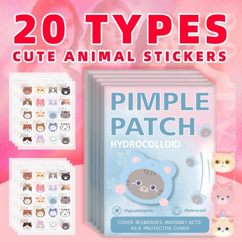 600 Pcs Cartoon Animal Shaped Acne Patches Skincare Stickers Makeup Tools