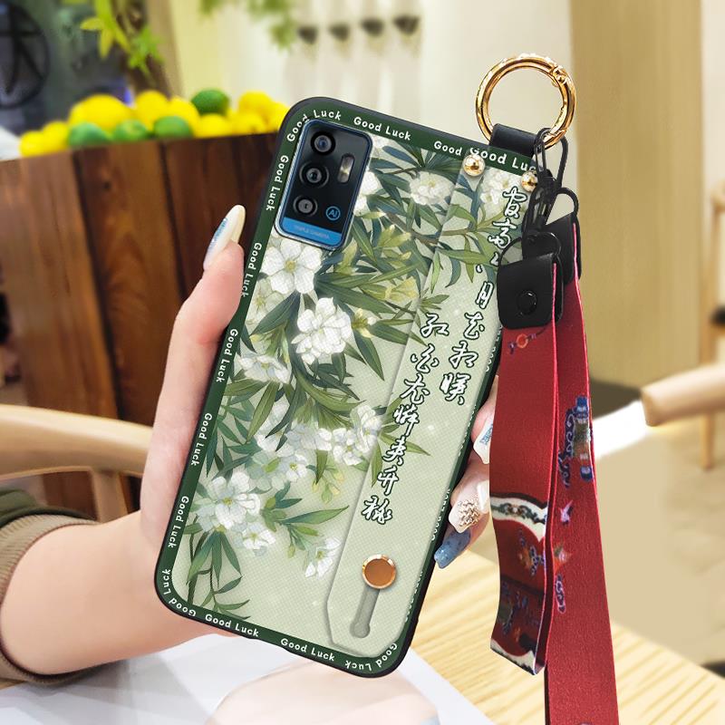Schutzhülle im chinesischen Stil für ZTE Blade A71 Handschlaufe Armband Stoßfestes Silikon Wasserdicht Anti-Stoß