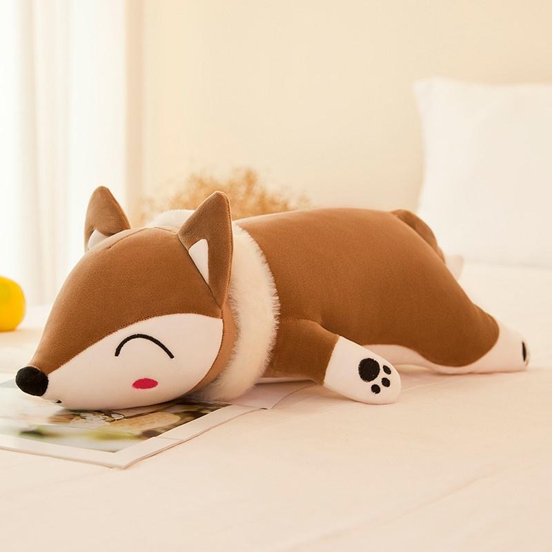 Large Fox Plush Toy Soft Stuffed Animal Pillow Creative Gift For Girls Birthday Present 35cm 50cm 60cm 70cm 90cm 1.2m