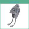 Childrens Wool Blend Knit Hat With Earflaps For Winter Warmth And Protection
