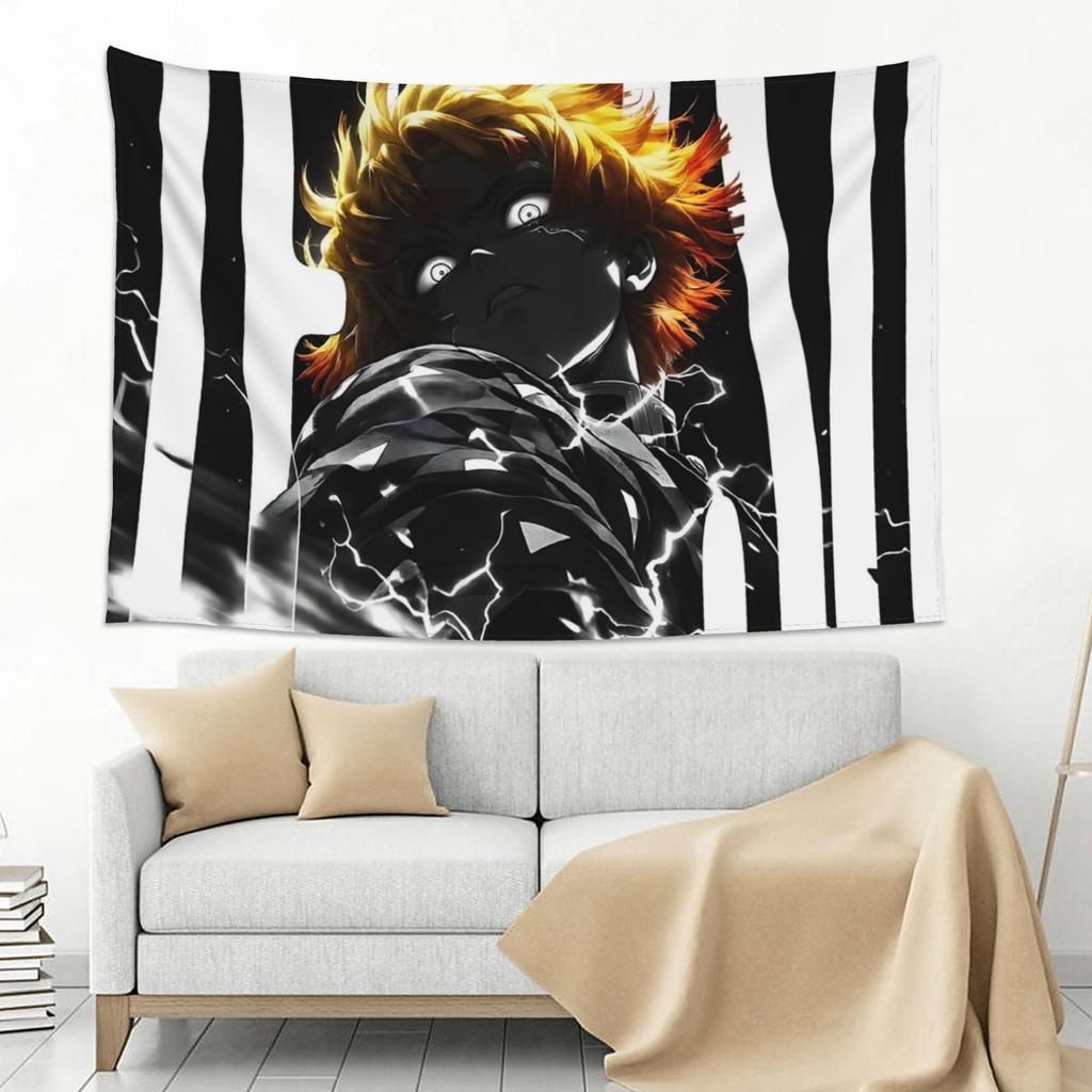 Cutecore Halloween Demon Slayer Tapestry Bedroom Decoration Wall Hanging Blanket Tapestry Cool Stuff For Room