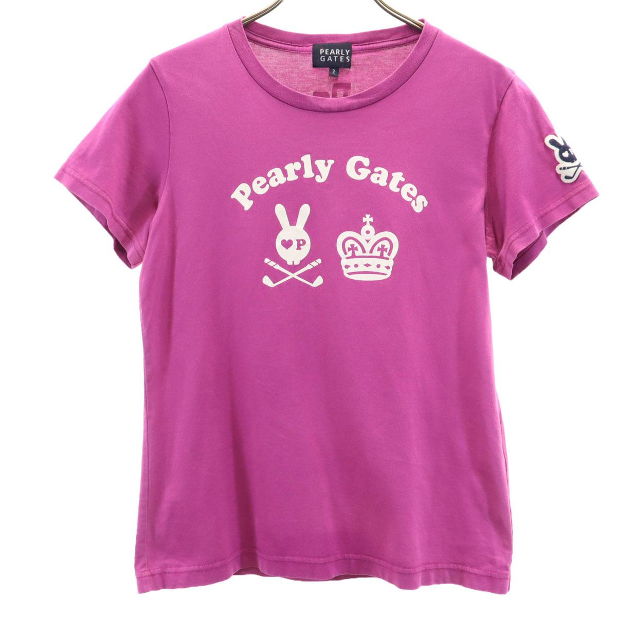 

PEARLY GATES golf Short sleeve T-shirt 2 Pink purple Women Used