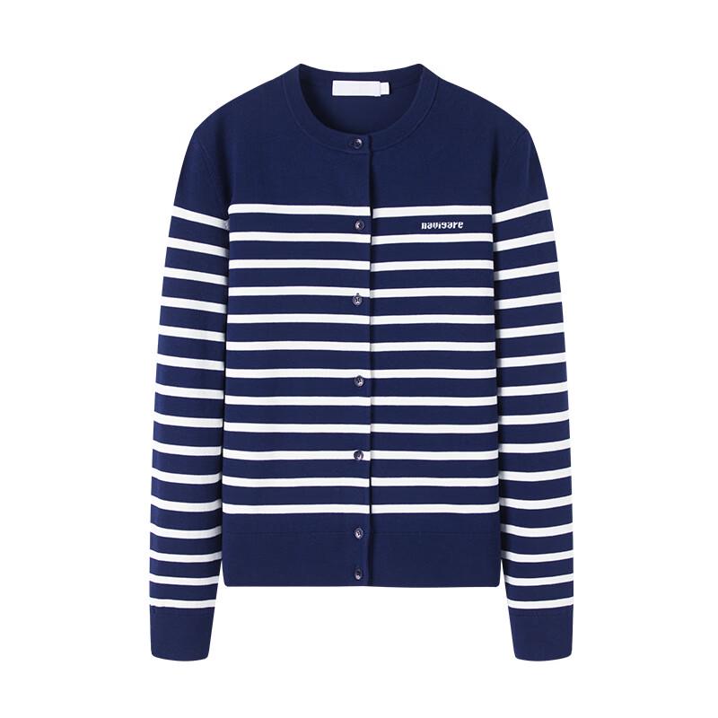 Navigare Women's Relaxed Fit Striped Knit Cardigan