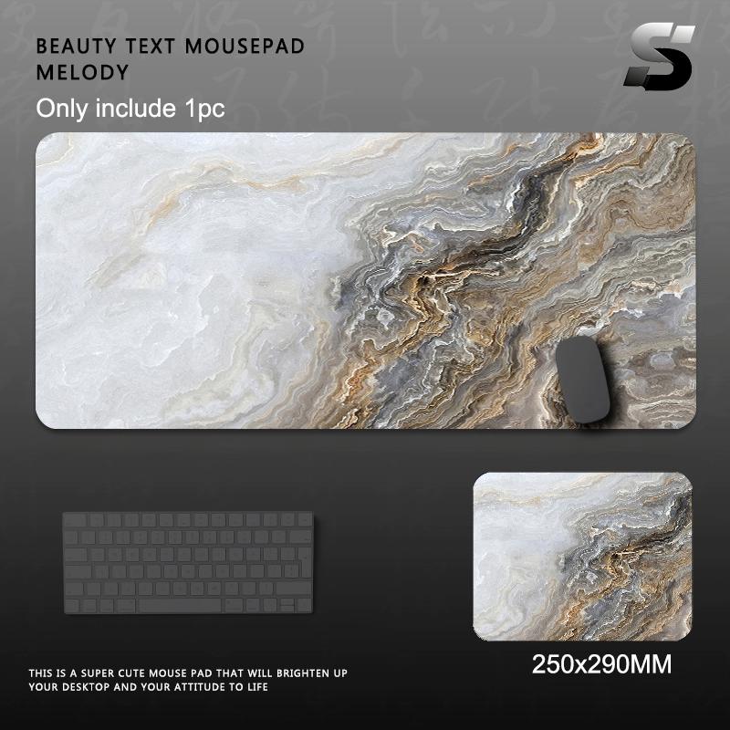 Marble Design Lightweight Mouse Pad Extended Non Slip Rubber Base Stitched Edges Durable Keyboard Mat For Office Home Laptop PC