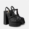 Fashion Spring and summer 2024 new high-heeled shoes women's one-button high-heeled Roman sandals women's heavy-heeled large sandals
