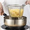 1pc-Household Oil Separating Stainless Steel Frying Pan Drainage Small Frying Pan Noodle Mesh