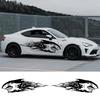 2PCS Fierce Shark Car Door Side Skirt Stickers Self-Adhesive Waterproof Shark Flame Pattern Vinyl Decals Auto Decor Accessories