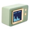 Compact BT Speaker Dynamic Scene Lyrics Desktop Clock Calendar Projection Screen Speaker for Daily and Party Retro Green