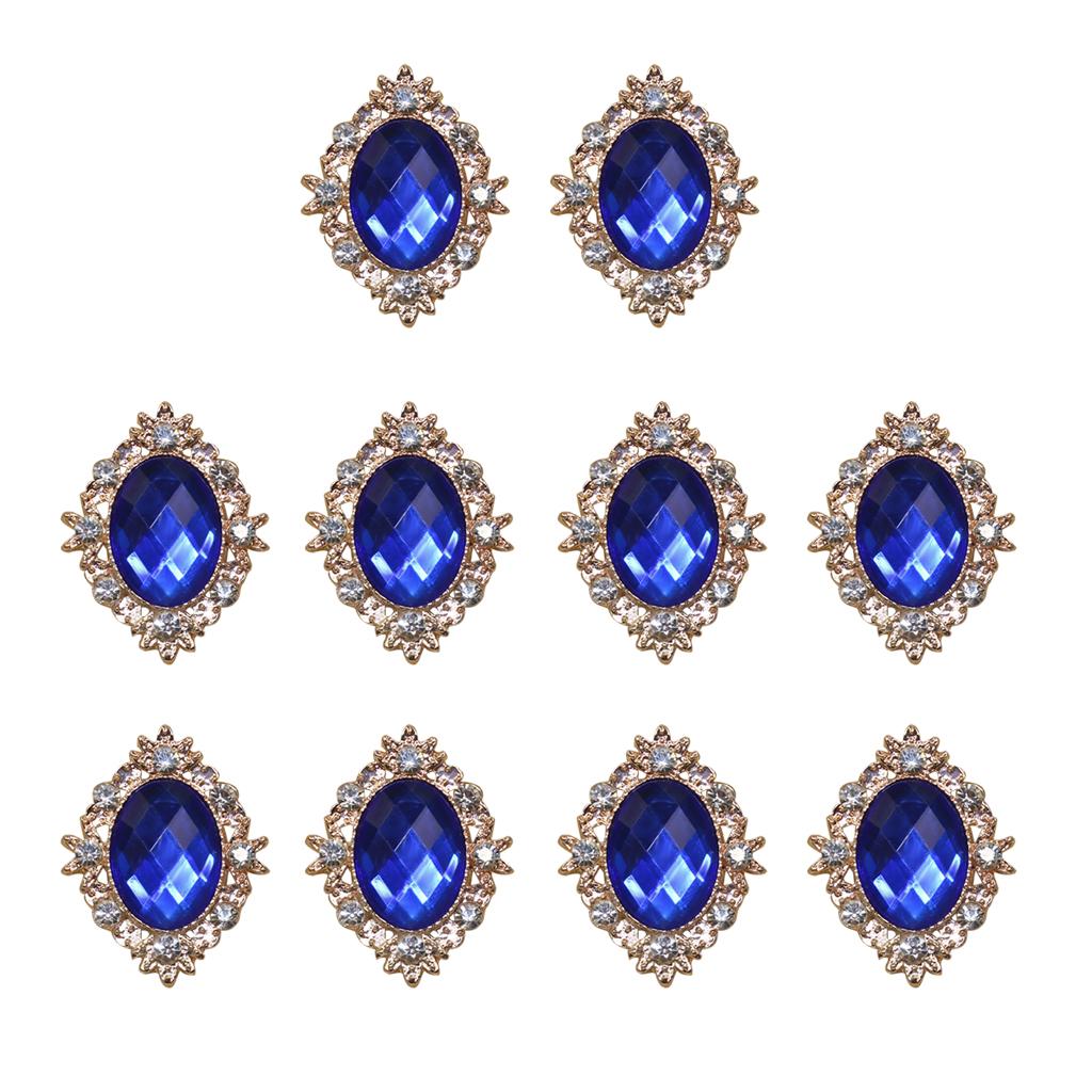 10pcs Rhinestone Diamante Flat Back Buttons Embellishment Wedding Jewellery