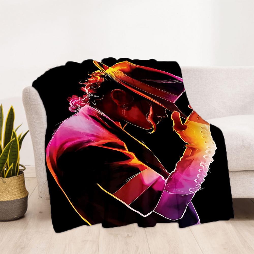 1pc Dance Legend Michael Jackson Outdoor Blanket Lightweight Flannel, Soft & Warm, All-Season Use for Sofa, Outdoor, Camping, Living Room021