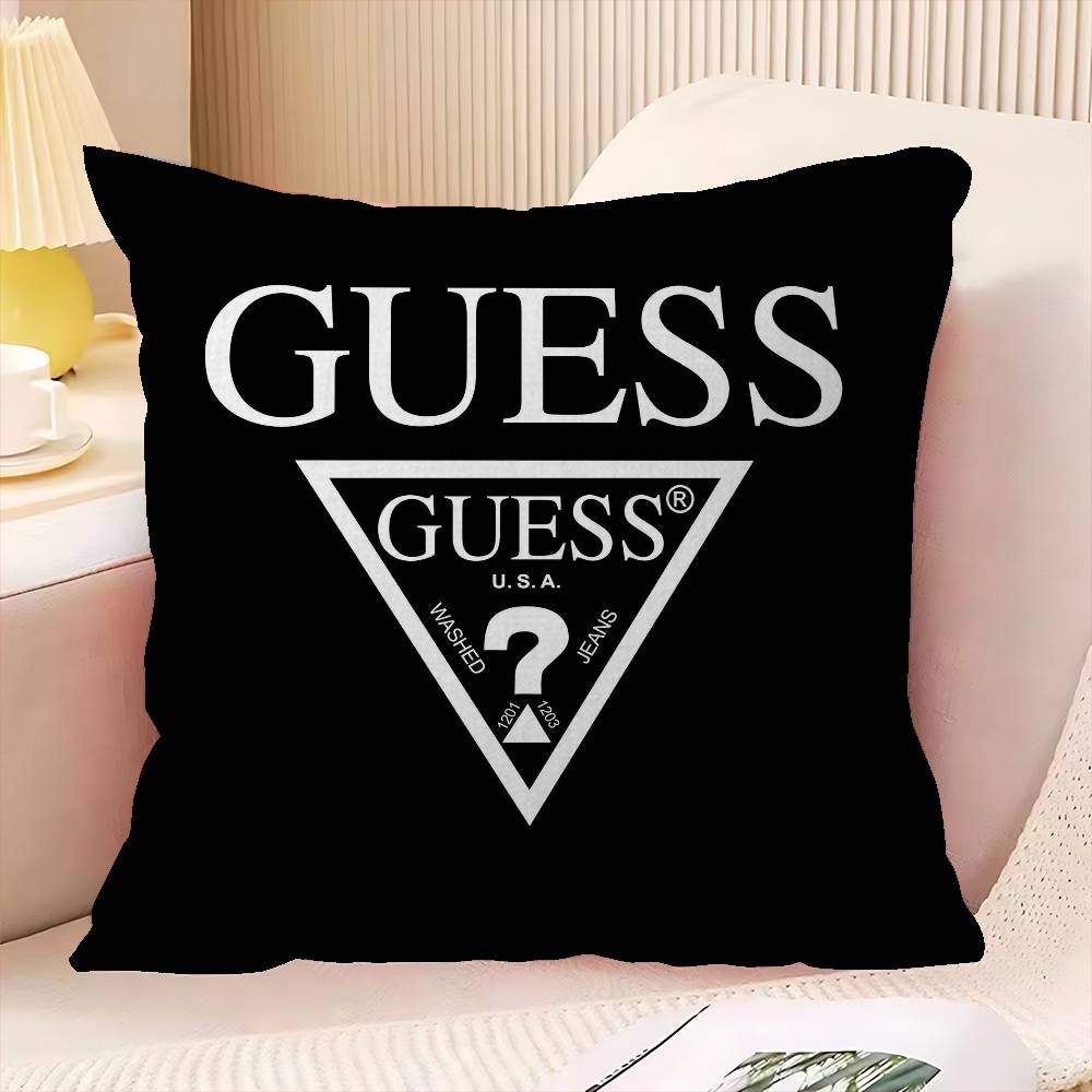 Fashion G_GuessS Logo Printed Office Cushion Pillowcase Car Cushion Cover45X45CM Lumbar Pillowcase Sofa Pillowcover