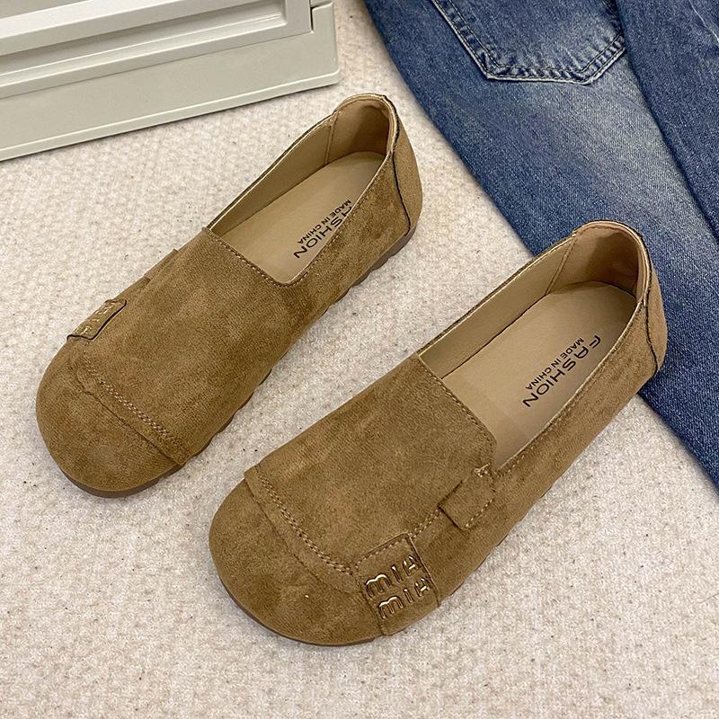 

Туфли Doudou на плоской подошве 2025 новые бабушкины нескользящие повседневные нескользящие туфли на мягкой подошве женские туфли-лодочки для работы для мамы 40