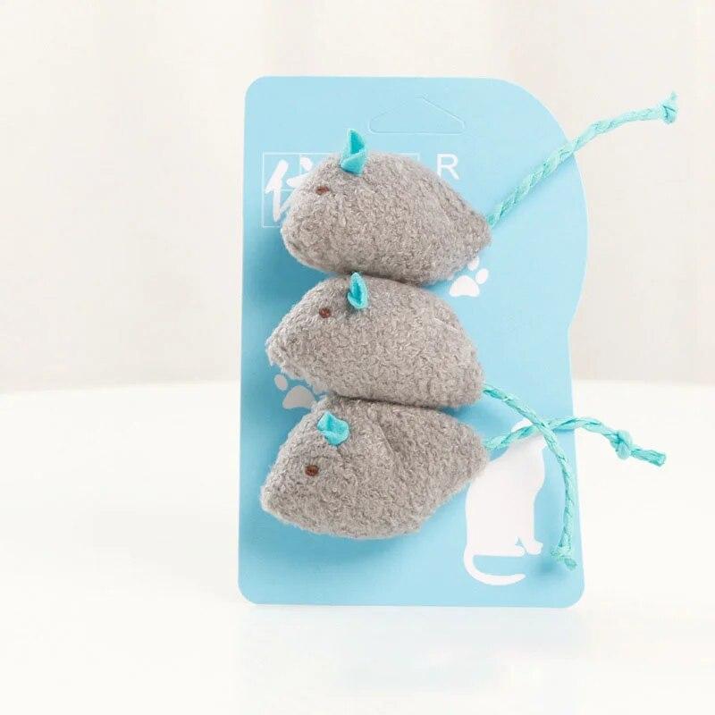 3pcs Pet Cat Toys Plush Simulation Mouse Toy Cat Scratch Bite Resistance Interactive Mouse Toy Playing Toy For Cat Kitten