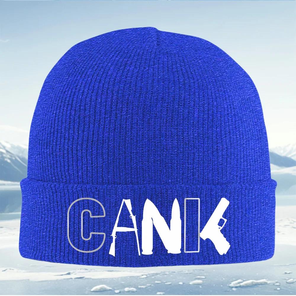 Firearms And Ammunition Shaped Words Unisex Women Unisex Knitted Hat Beanie Pullover Cap Winter Thermal Warm Christmas Outdoor Cycl