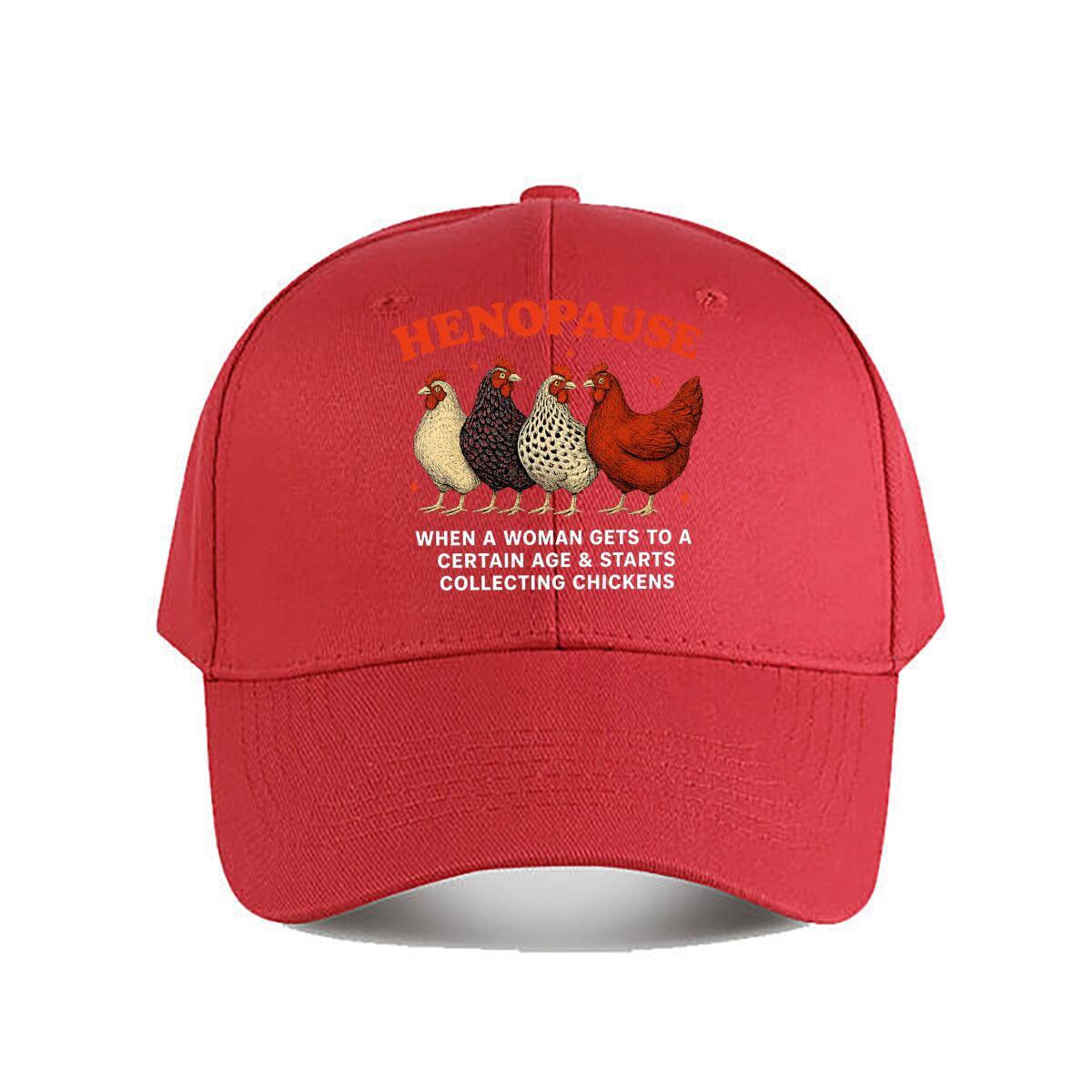 Henopause Humorous Chicken  Baseball Cap Fashion Unisex Sunhat Womens Outdoor Sports One Size