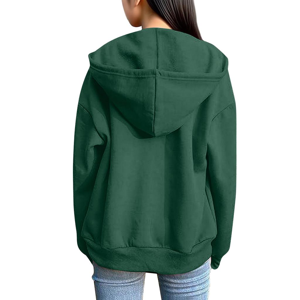 Women's Zipper Hoodie Long Sleeve Sports Jacket Pocket Clothing Fashion Apparel