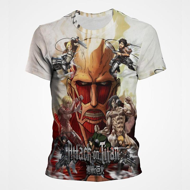 3D-tryckt T-shirt för herrars sommar, rund hals, mode, anime-T-shirt för damers streetkläder, cool topp
