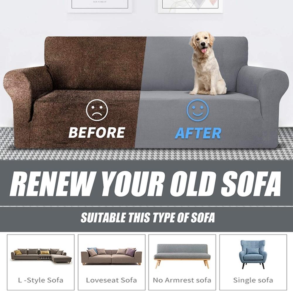 Stretch Jacquard Sofa Covers 1 2 3 4 Seater Couch Cover for Living Room Thick Sofa Slipcovers for Pets Kids Furniture Protector
