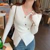 Autumn Long Sleeve Casual V-neck Pullovers Sweaters Women Chic Cross Slim Fit Women's Knitted Sweater Tops Elegant Solid Fashion Winter Jumpers 25667