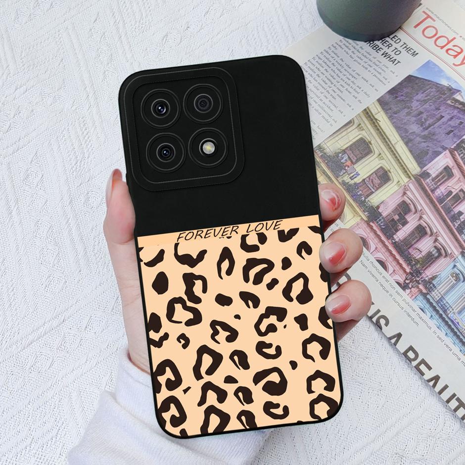 For Honor X8a X8b Cases Cute Dinosaur Leopard Print Liquid Silicone Protective Cover For Honor X8A Honor X8B 6.7 Inches Fundas