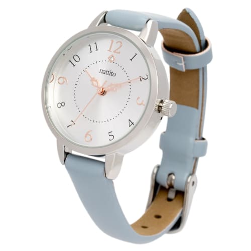 

Fieldwork Women s Analog Watch with Leather Strap, Nickel-Free, Simple Design, NF Shiny Blue, ST299-4