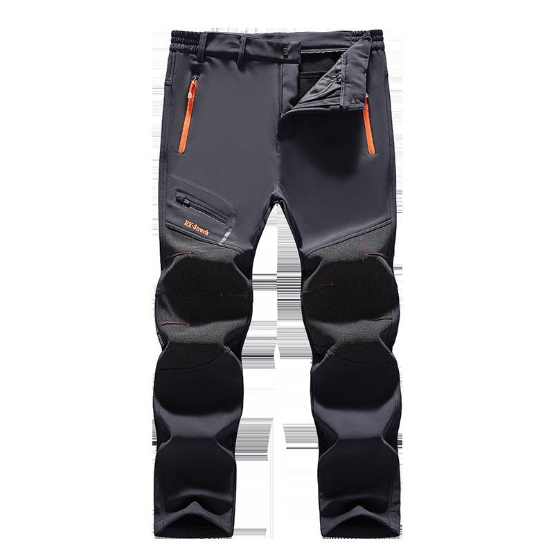 

Men s Waterproof, Windproof, Fleece-Lined Ski Pants: Autumn/Winter, Loose Fit, Multi-Pocket, Workwear Style. L серый