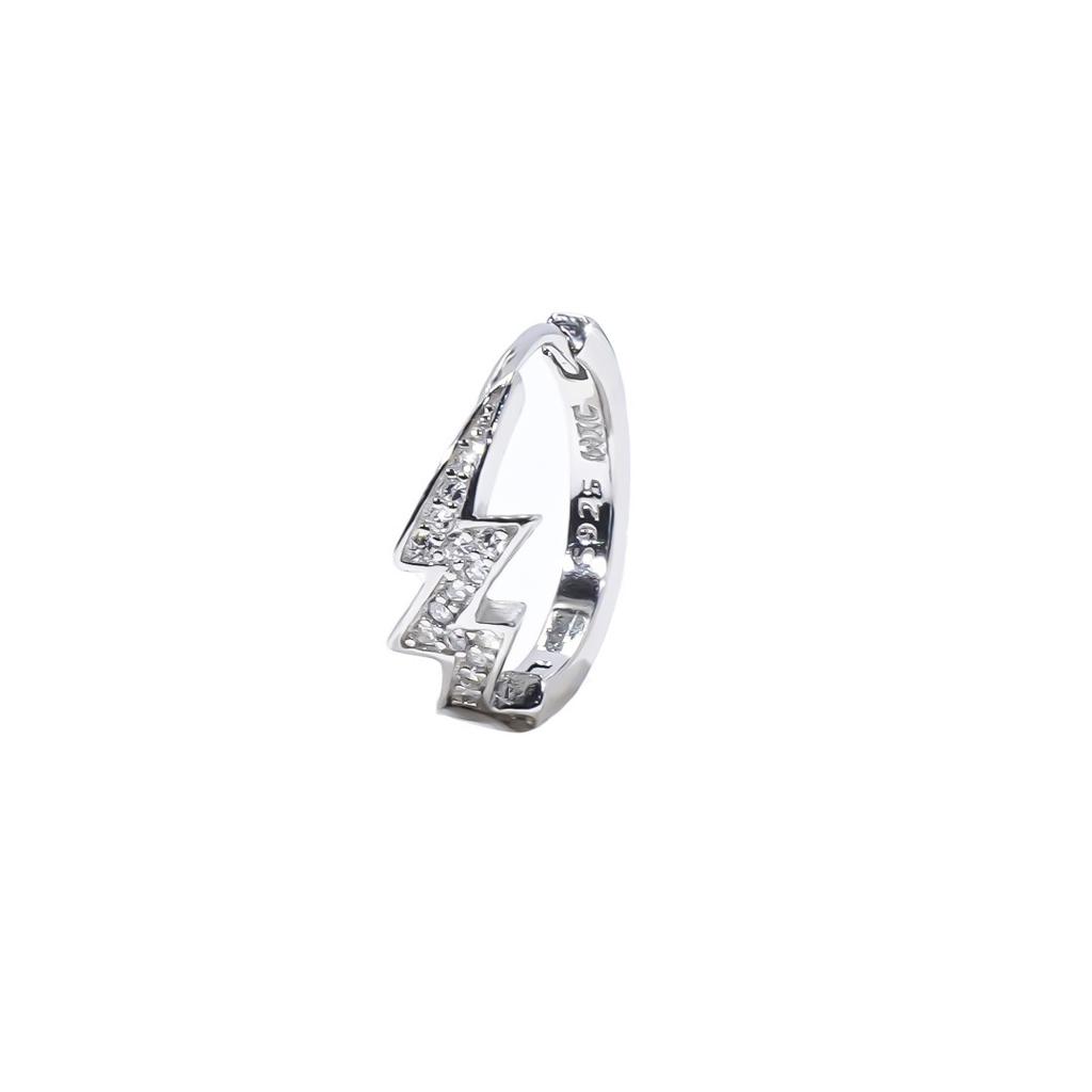 Hip-Hop Full Diamond Lightning Earrings, Inlaid Zircon Men And Women With The Same Trend Street Popular Couple Earrings