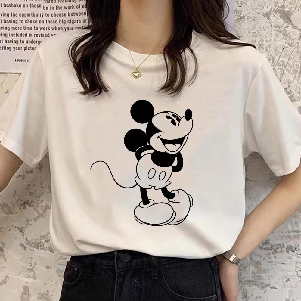 Retro Cartoon Womens Tshirt Mickey Mouse Harajuku Cotton Tshirt Fashion Womens Shirt Summer Top Short Sleeve Shirt