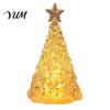 Shimmering Holiday Desktop Decor Glowing Christmas Tree Night Light, Mini Lighted with Star, Indoor for Desk Atmosphere Faux Crystal Tabletop