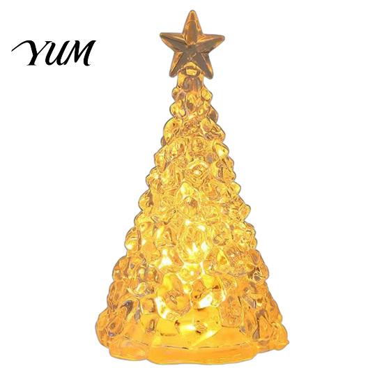 Shimmering Holiday Desktop Decor Glowing Christmas Tree Night Light, Mini Lighted with Star, Indoor for Desk Atmosphere Faux Crystal Tabletop