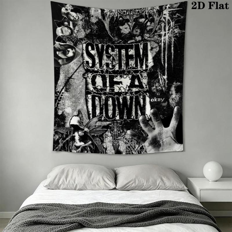 system of a down Wall Tapestry Aesthetic Wall Hanging Printed Fabric Blanket Decorative Tapestries for Bedroom Living Room Home Decor