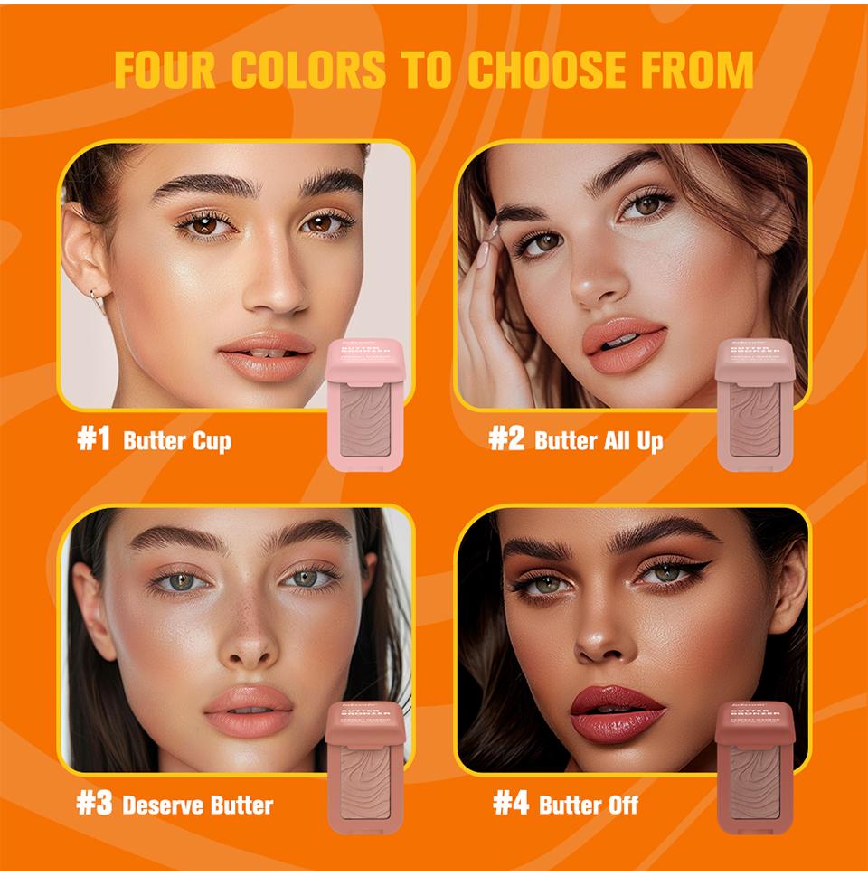 Lakerain Butter Bronzer Cream Women Waterproof Genteel Girl Nude Makeup Silky Shimmer Monochrome Blush Korean Face Cosmetics
