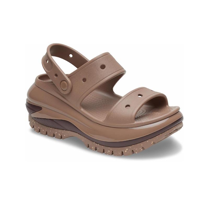 Crocs Classic Mega Crush Platform Outdoor Breathable Beach Sandals Unisex Latte 207989-2Q9